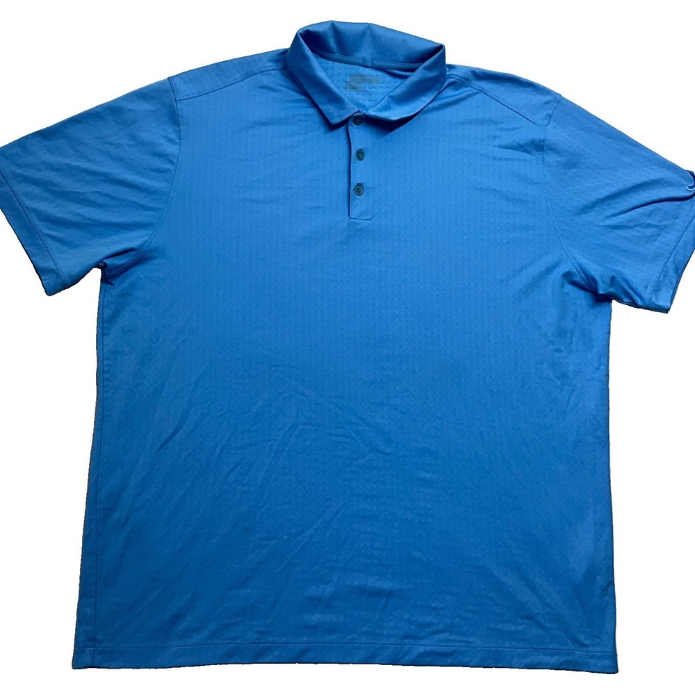 Nike‎ Golf Dri Fit Mens Light Blue Short Sleeve Polo Shirt Size 2XL